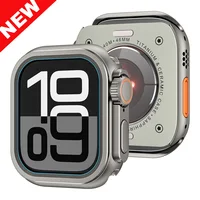 Funda de parachoques de Metal para Apple Watch 46mm 45mm 44mm cubierta de marco Protector para iWatch Series 10 9 8 7 6 5 SE cambio a Ultra 2 49mm