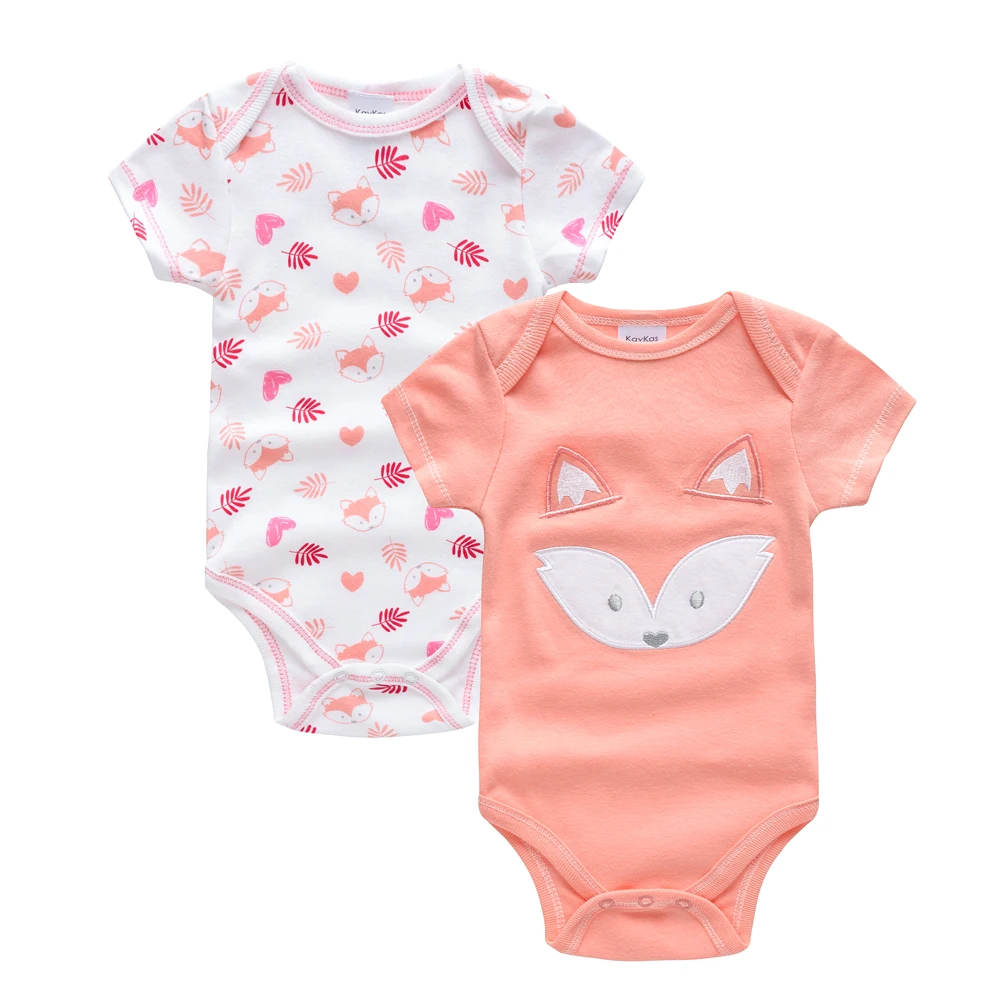 2 Pieces Baby Boys Rompers 100% Cotton Soft Kids Bodysuit Newborn Fox Car Cartoon Clothing Set image 5