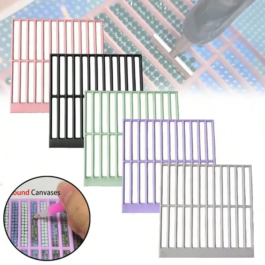 1/2pcs Diamond Art Ruler Non-slip Textured Grid Tool Diy Straight Drill Ruler Ruler Home Diamond Painting Craft Tool