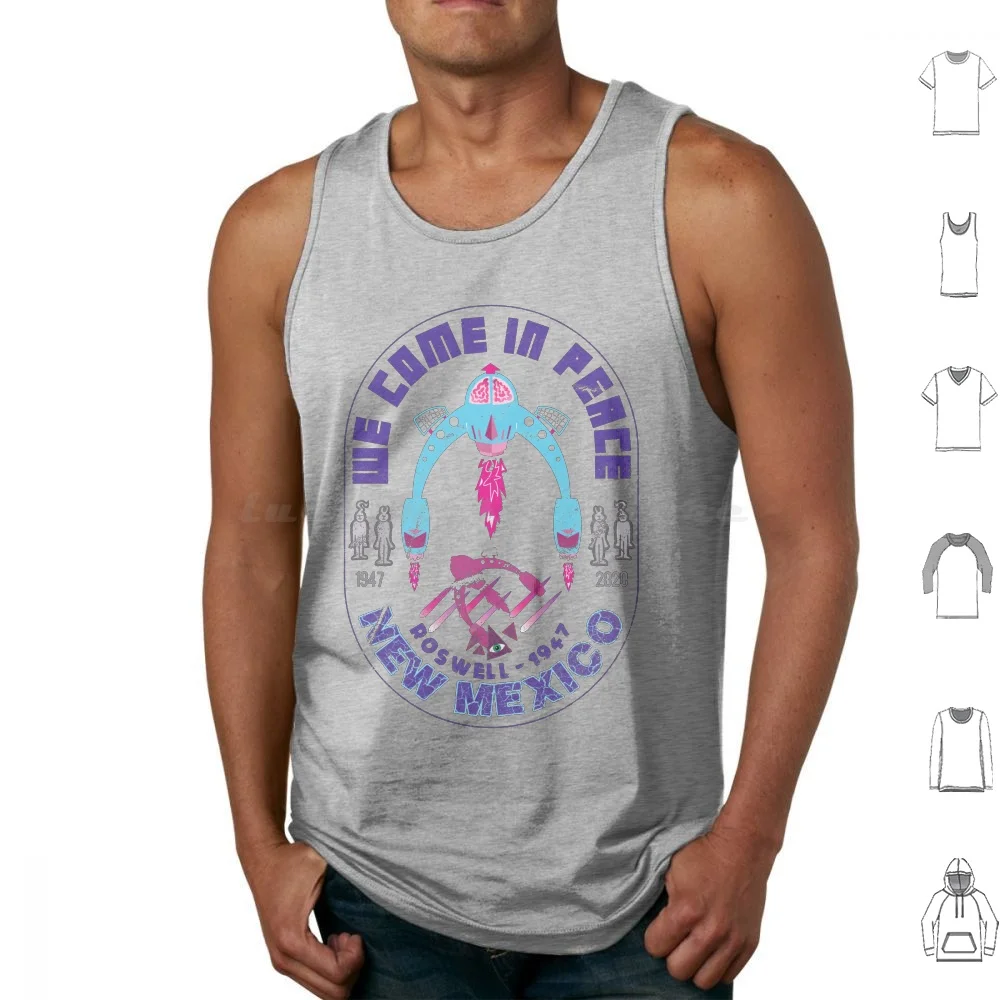 We Come In Peace-Roswell , New Mexico Ufo Design. Tank Tops Vest Sleeveless Pop Culture Design Red Bubble Pop Meme Quotes