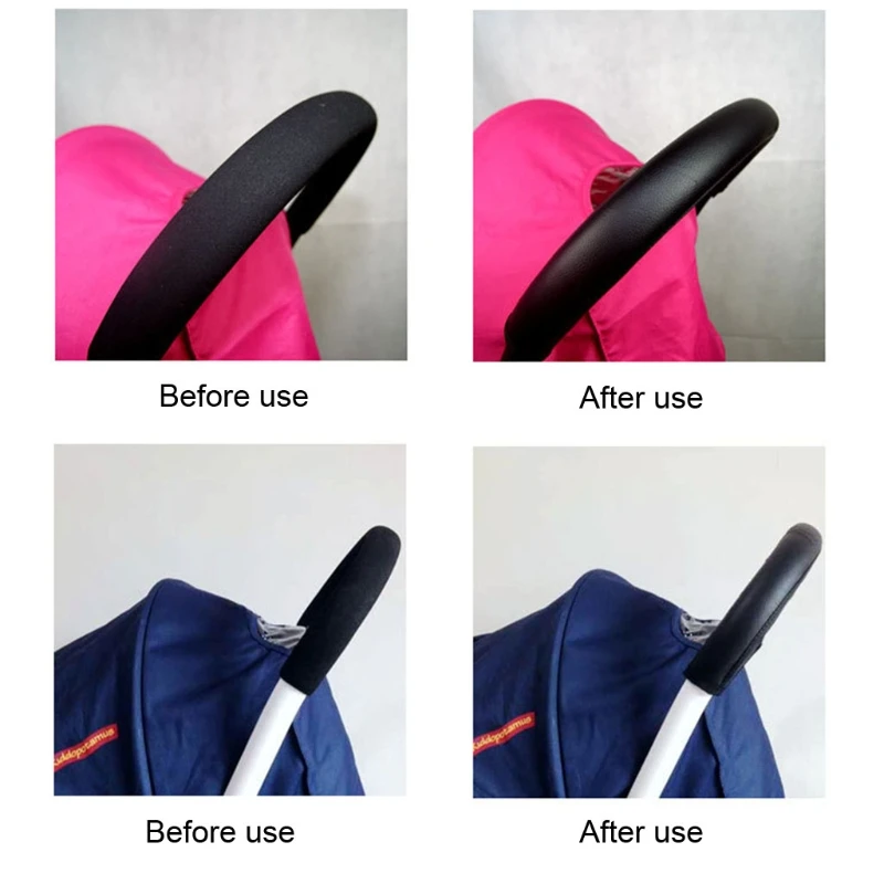 Pram Handle PU Leather Protective Cover Armrest Sleeve for Case Baby Stroller Accessories