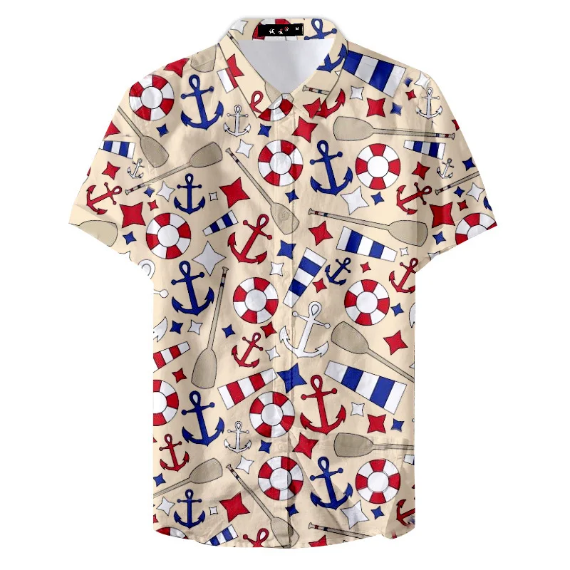 เสื้อเชิ้ตปกกว้างพิมพ์ลาย ดีไซน์ปกกว้าง ผ้าบางเบา ใส่สบาย เหมาะสำหรับฤดูใบไม้ผลิและฤดูร้อน สไตล์ลำลองสำหรับวัยรุ่น ไม่ต้องรีด