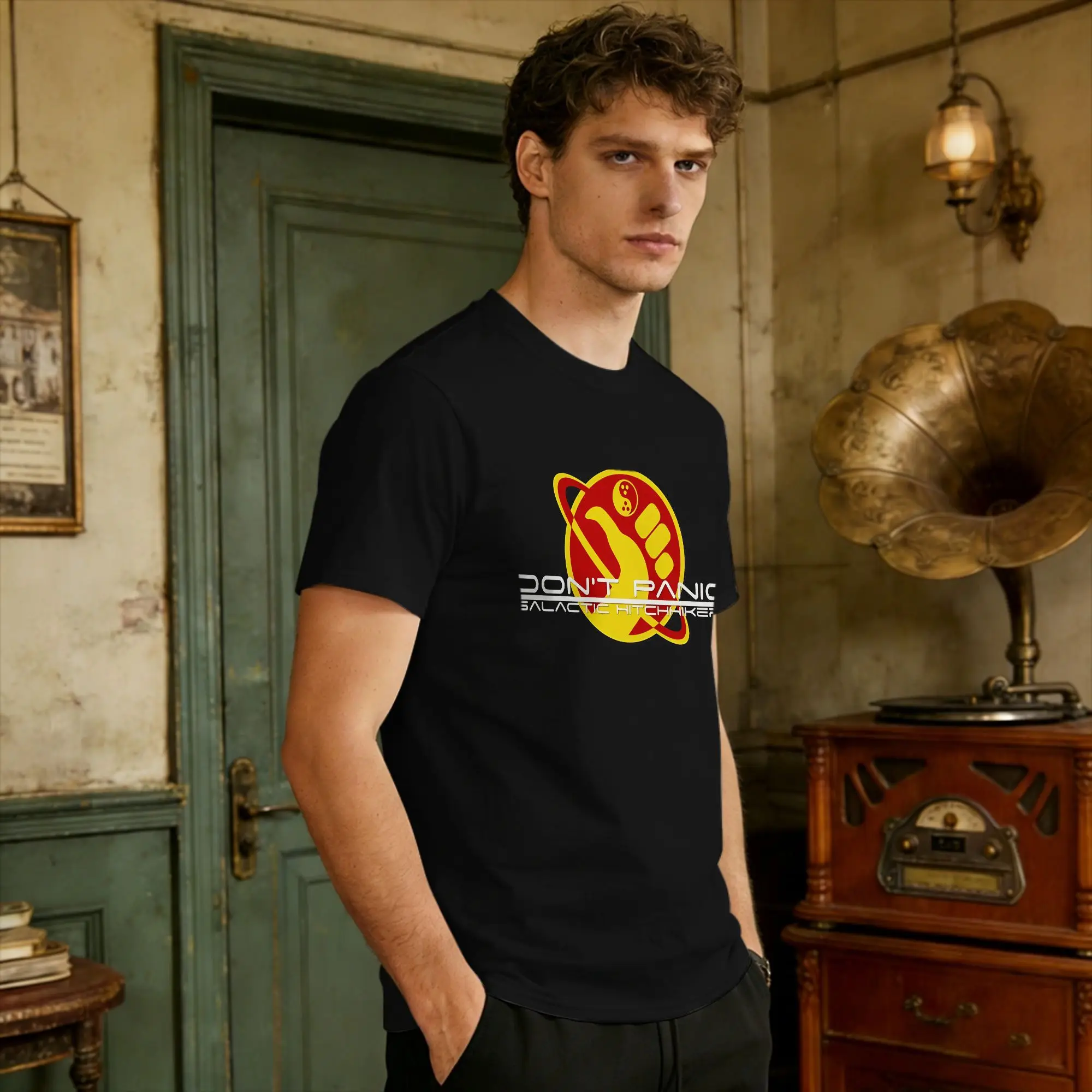 Casual T-Shirt Summer  Trending T Shirts Don'T Panic Cotton Tee Shirt for Men Y2K Basic Short Sleeve Tees