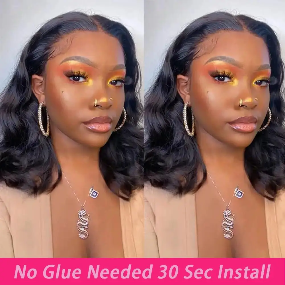 

Glueless Body Wave Bob Wigs Human Hair Wear And Go Bob Wigs For Women 4x4 Pre Cut Lace Wig Ready To Go Wavy Bob Wigs Remy Hair