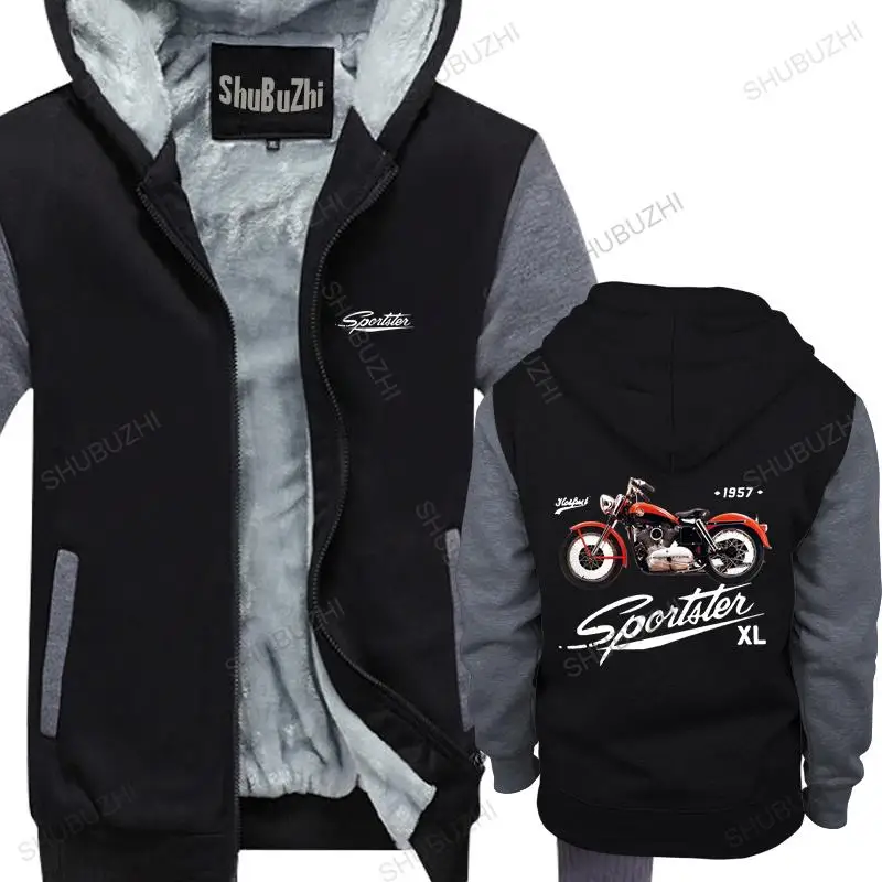 

warm coat men fleece hoody Hotfuel Sportster Xl 1957 Motorcycle Print men winter sweatshirt drop shipping