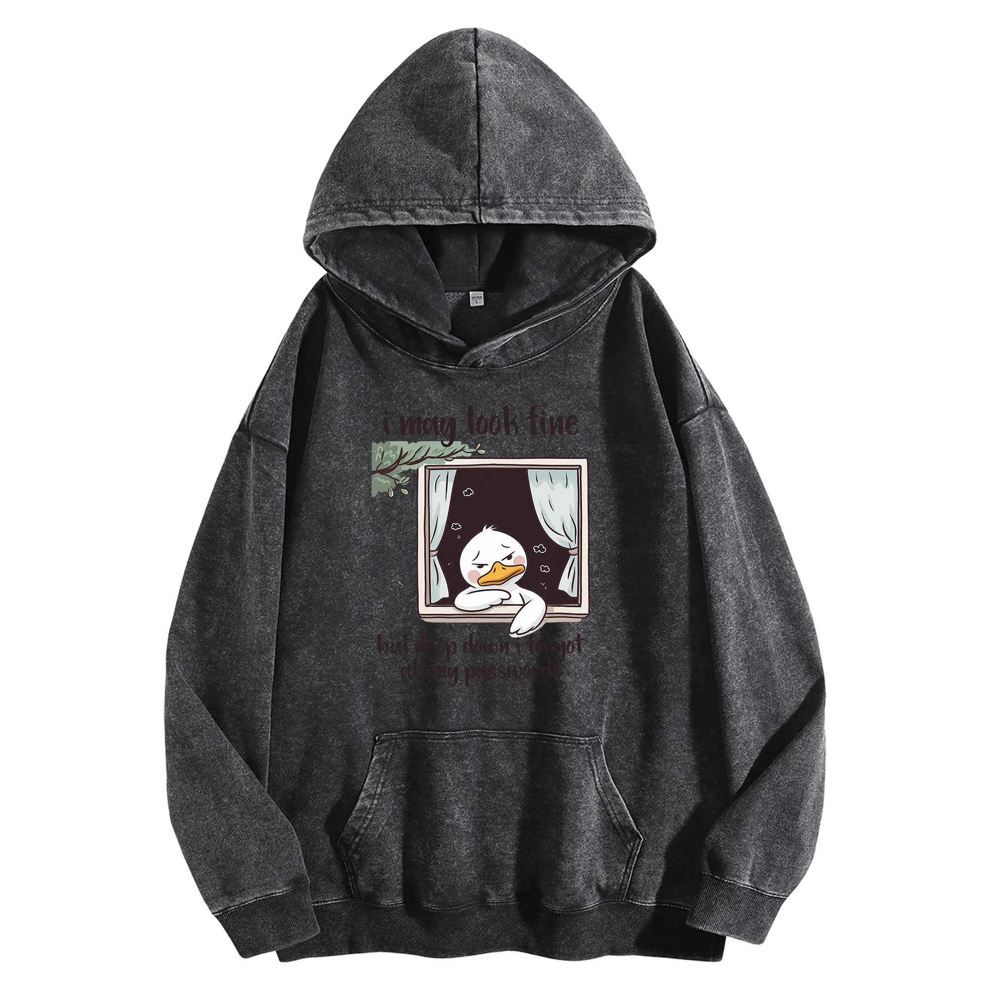 قد تبدو جيدة 400G خمر غسلها هوديي للجنسين المتضخم الشارع الشهير البلوز الخريف/الشتاء عيد الميلاد السنة الجديدة الطبعة