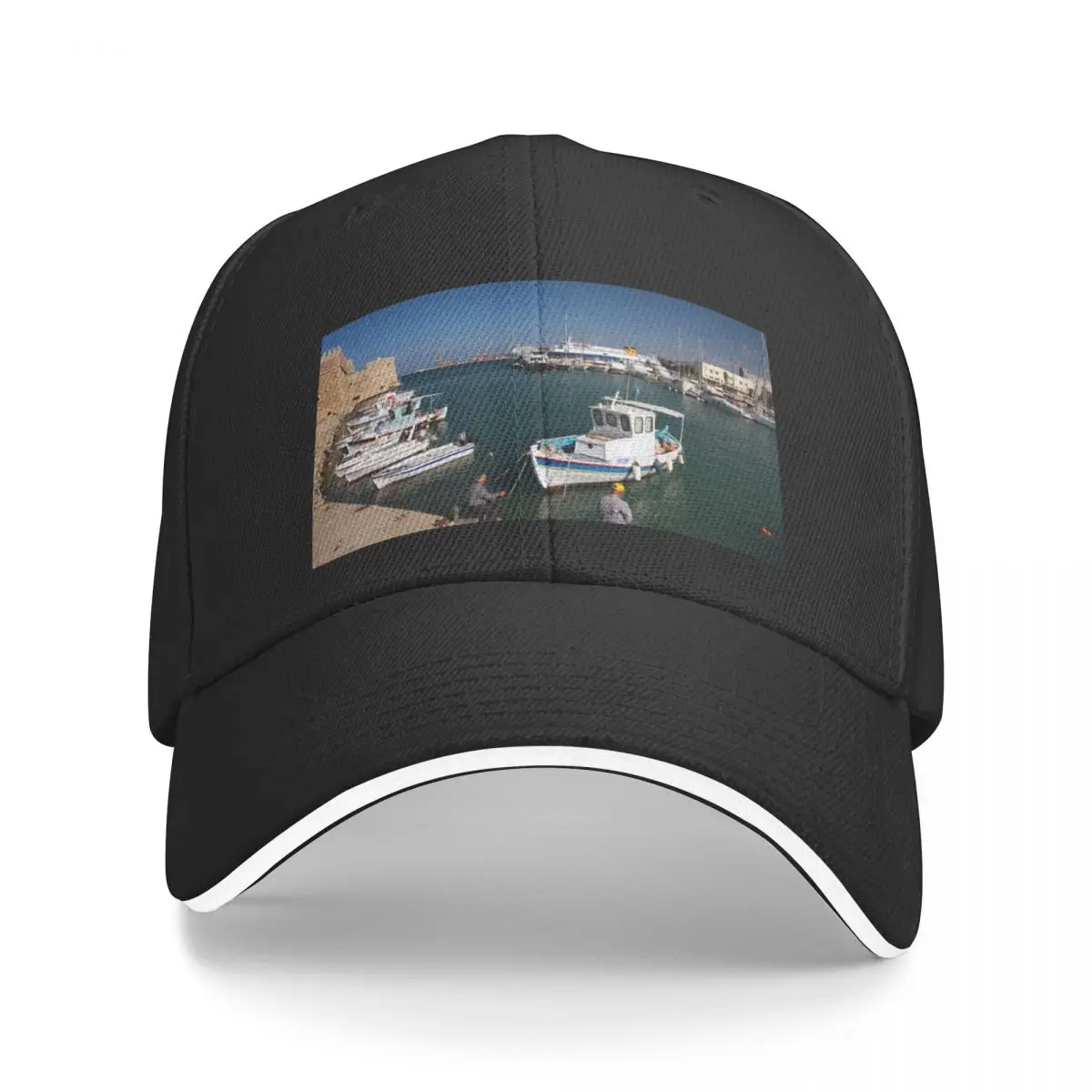 Venetian Harbour, Heraklion, Crete, Greece Baseball Cap tea Hat Golf Hat Golf Cap Women's Beach Outlet Men's