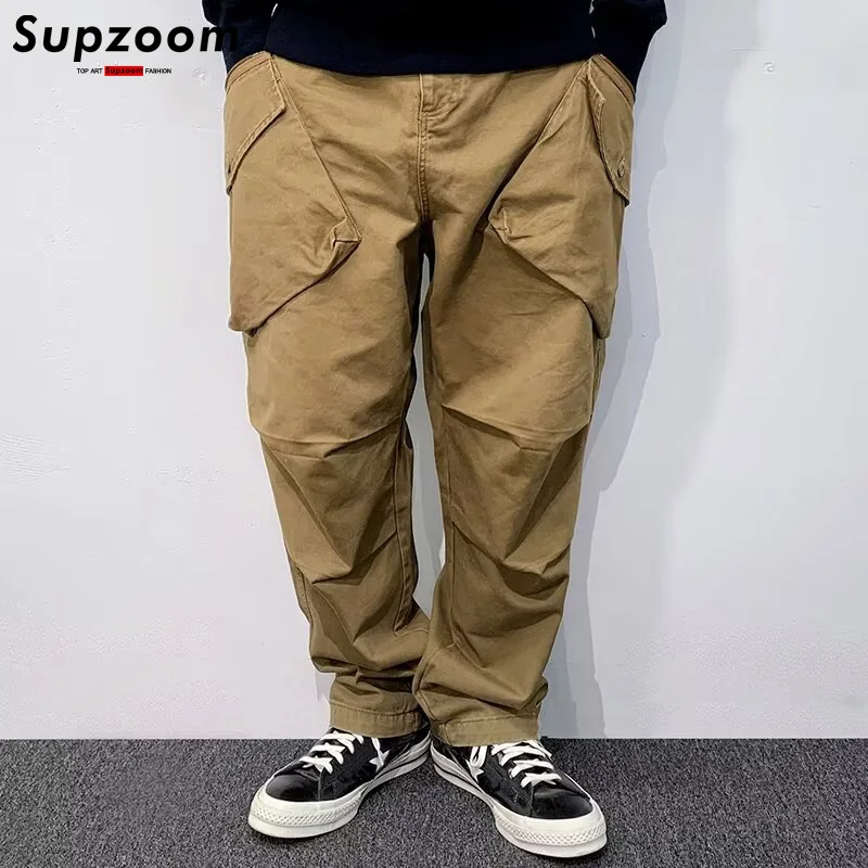 Supzoom New Arrival Hot Top Fashion Loose Cotton Pockets Selling Brand Overalls Multi Bag High Street Casual Winter Cargo Pants