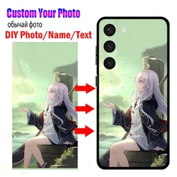 Custom Personalized Case For Samsung Galaxy S23 Plus S24 Ultra Silicone Cover DIY Design Photo Picture Etui S24 Phone Glass Case