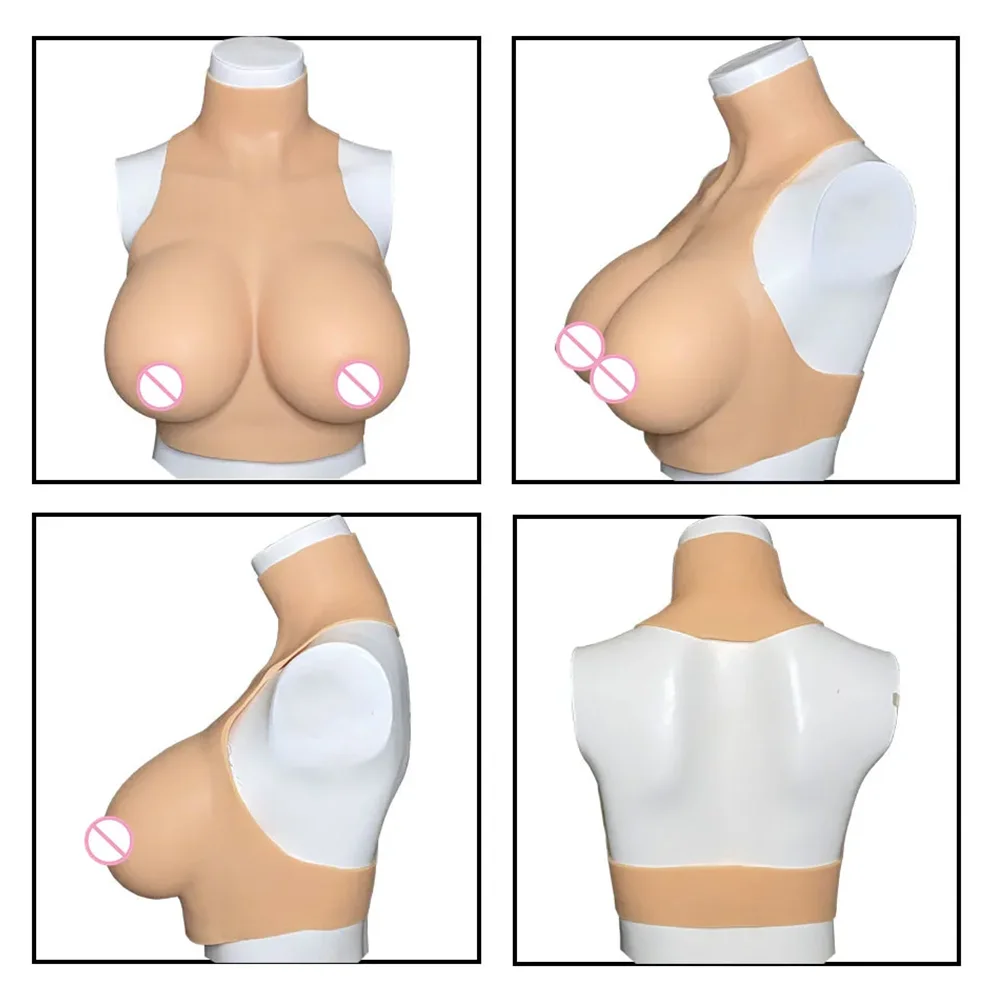 Artificial Fake Tits Realistic Boob Silicone Breast Forms Bodysuit For Crossdresser Transgender Drag Queen Shemale Cosplay Sissy