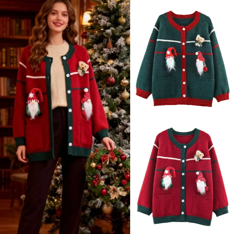 

Elegant High-Street Women's Christmas Cardigan Casual Autumn/Winter New Collection 2025