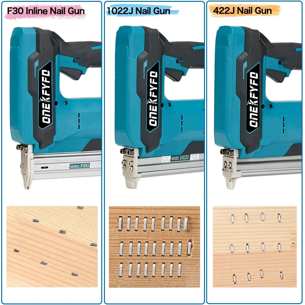 Pistola de clavos eléctrica sin escobillas F30/422J/1022J, marco de clavadora, Tacker, pistola de grapas para muebles, herramienta de carpintería
