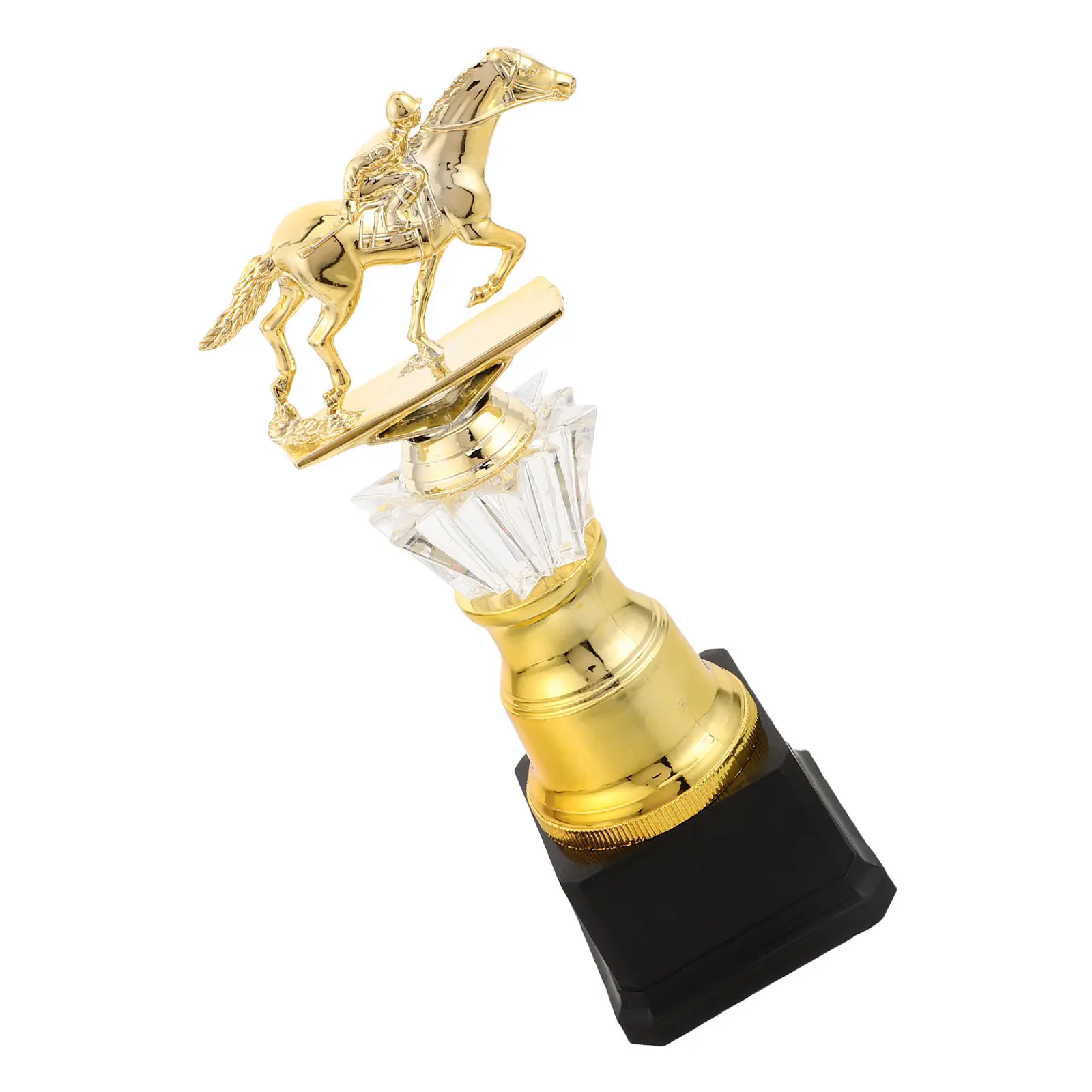 Horse Racing Trophy Cup Golden Base Horse Statue Equestrian Team Championship Prize Derby Achievement Award