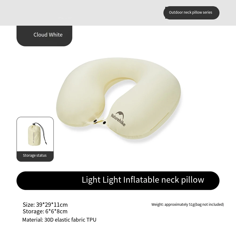 Naturehike Camping Aufblasbares Nackenkissen Nackenstütze Ultraleichtes Tragbares Kissen für Reisen, Flugzeug, Zug, Büro, Schlafen – Detail 3