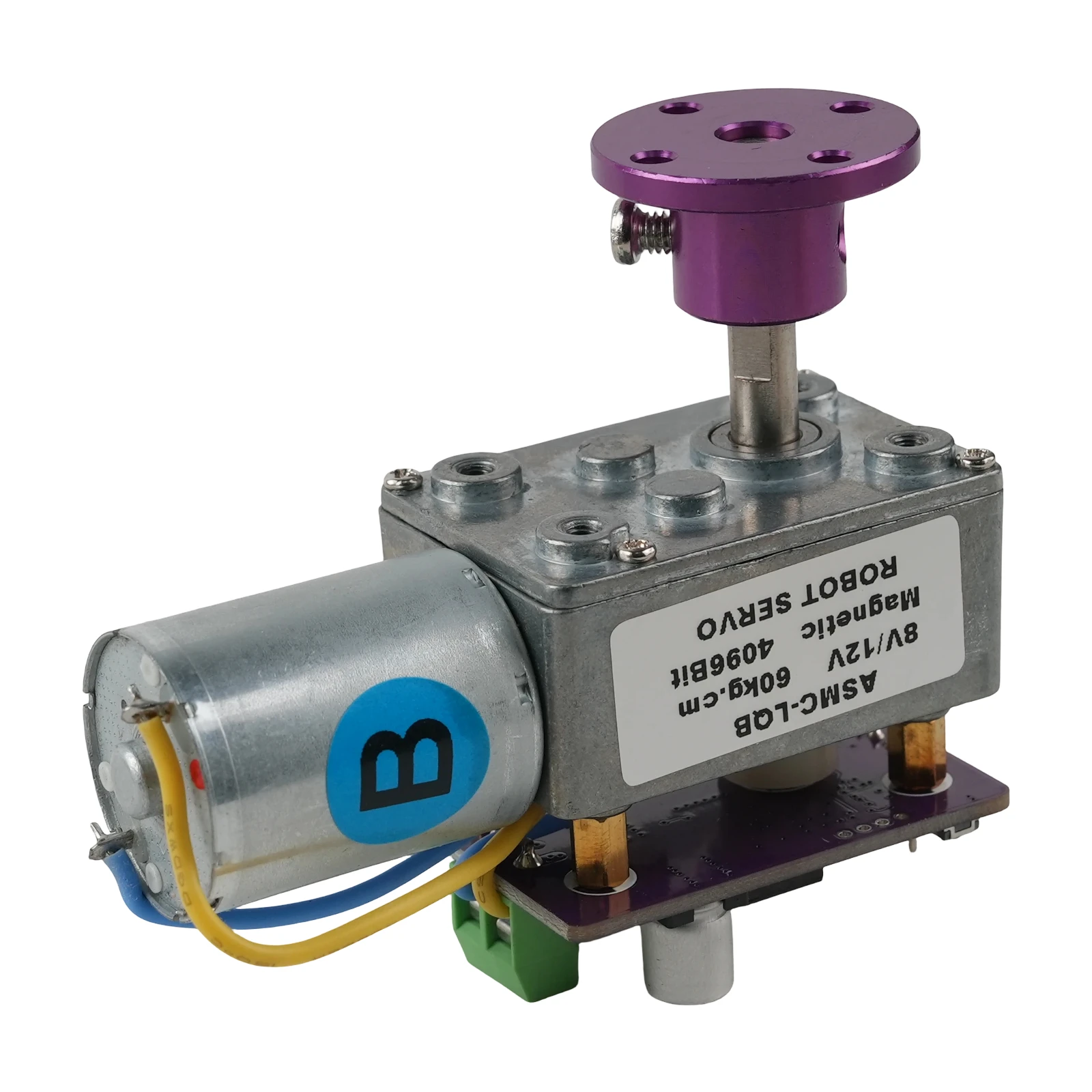 Servo encodeur magnétique à 360 degrés ASMC-LQ 30 kg / 60 kg avec réducteur à vis sans fin, bras de servo en métal, support de disque pour les commandes de vannes de robot