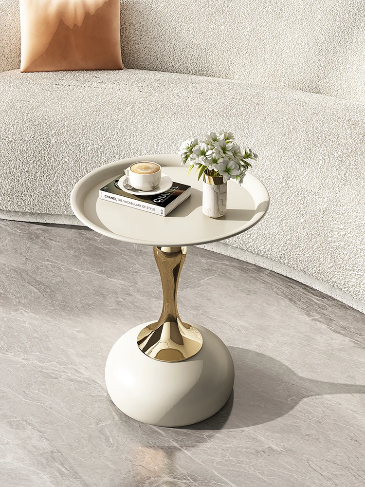Movable Center Small Vintage Metal Simple Round Nordic Portable Luxury Modern Coffee Table Living