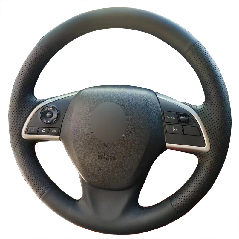 `Hand Sewing Steering Wheel Cover For Mitsubishi 2018 2019 2023 Mirage 2012 Outlander Microfiber Leather