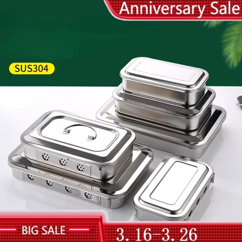 

Dental Tray Surgical Disinfection Box Tray Square Plate For Dentist Storage Box 304 Stainless Steel Instrument