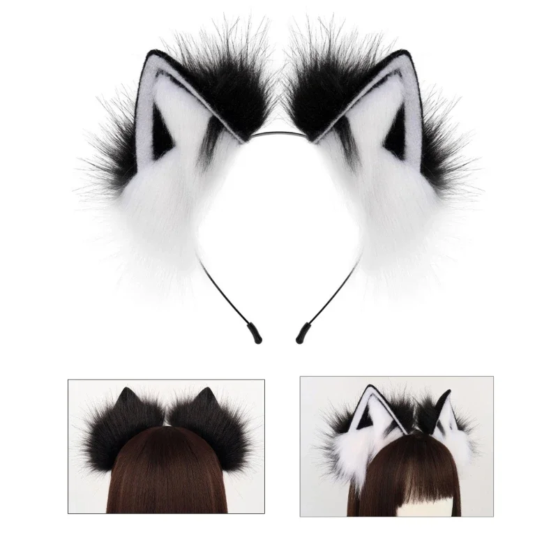 

Teens Cosplay Foxes Ear Hairband Plush Hair Hoop Makeup Masquerades Party Music Festivals Role Play Headpieces