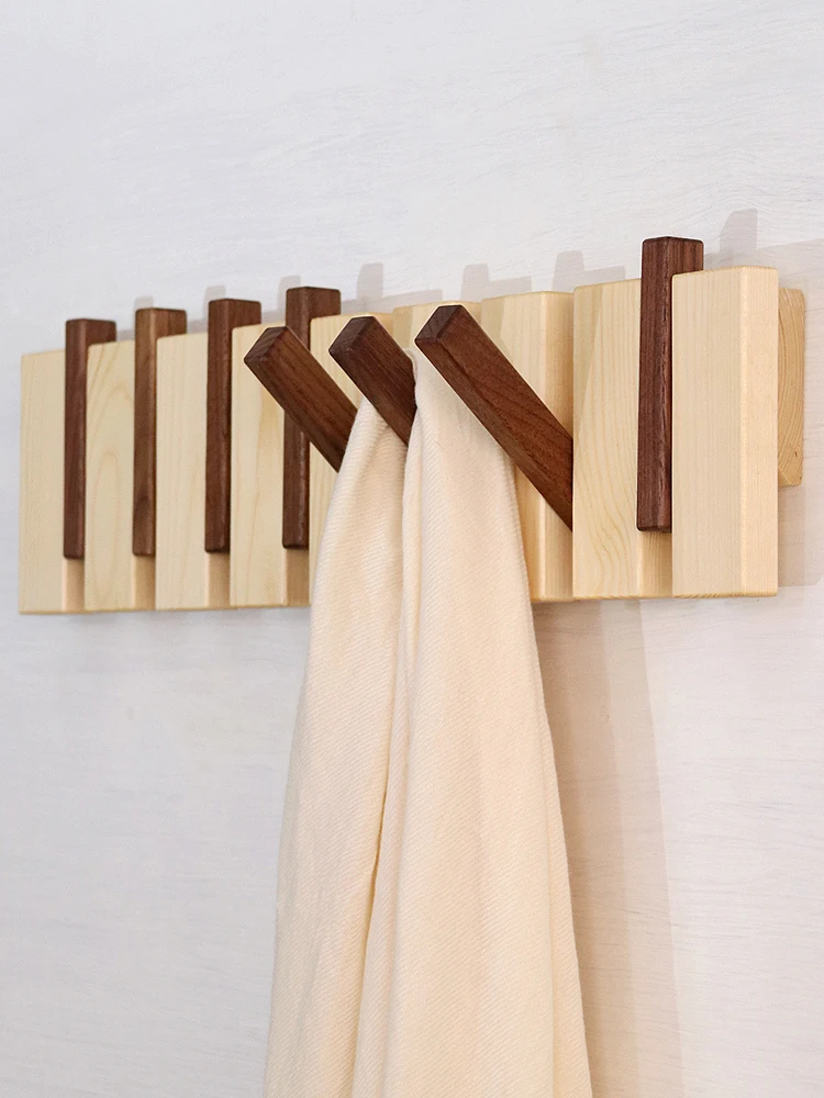 Solid wood hook Entrance bedroom clothes hook Wall wooden clothes hanger