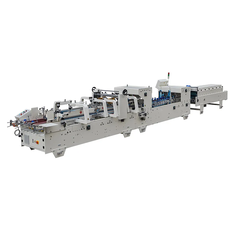 Fully Automic Paper Gift Box Packaging Bottom Lock Folder Gluer Cardboard Paper Box Automatic Box Folding Machine for Sale