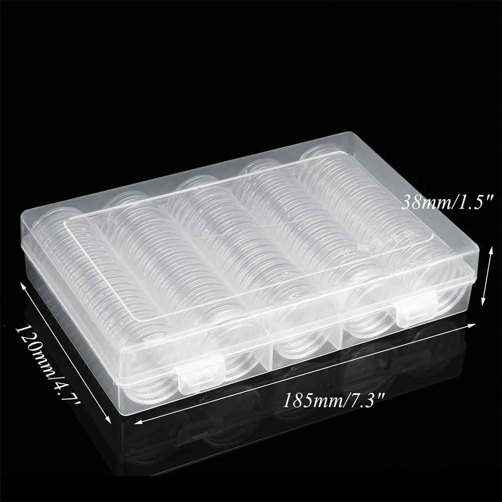 1 set Storage Box Holders for Collectors Clear Plastic Organizer Capsule Case Protective Coin Box Dust-Proof Oxidation-Resistant