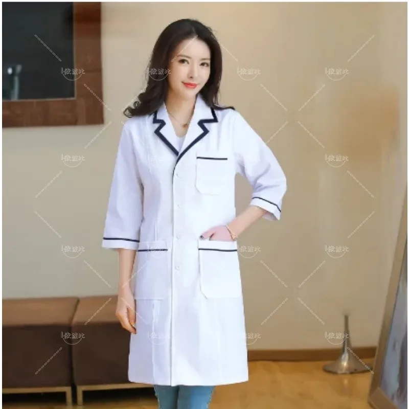 Beauty salon workwear dust-proof white lab coats Long section scrubs Uniforms pet grooming clothing Lab coats uniform