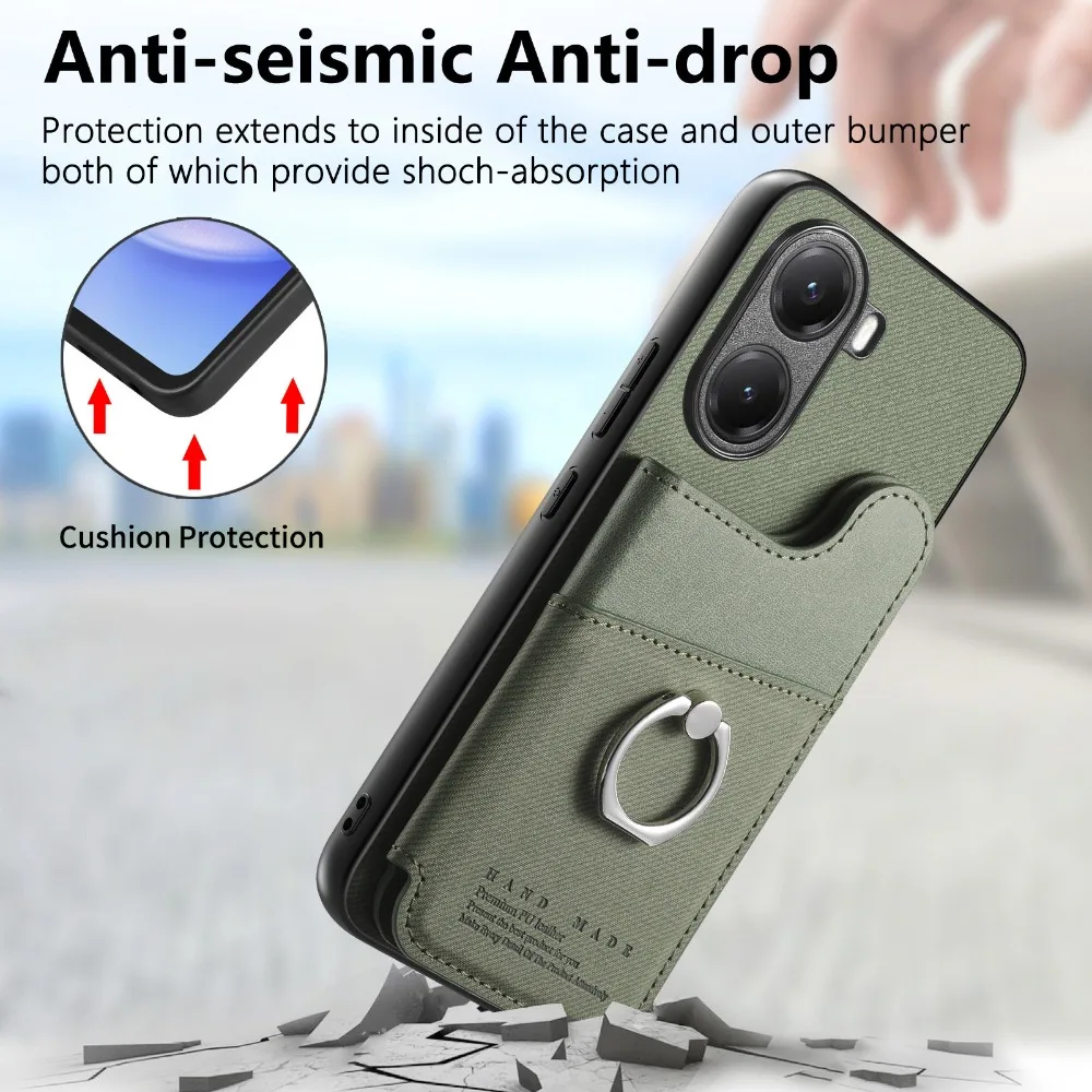 ل Poco F7 M7 Pro 5G 2025 حافظة جلدية فاخرة بطاقة التعريف بالإشارات الراديوية حلقة حامل اللوحة الخلفية Xiaomi Poco X7 Pro حافظة Mi Poco F7 X 7 M 7