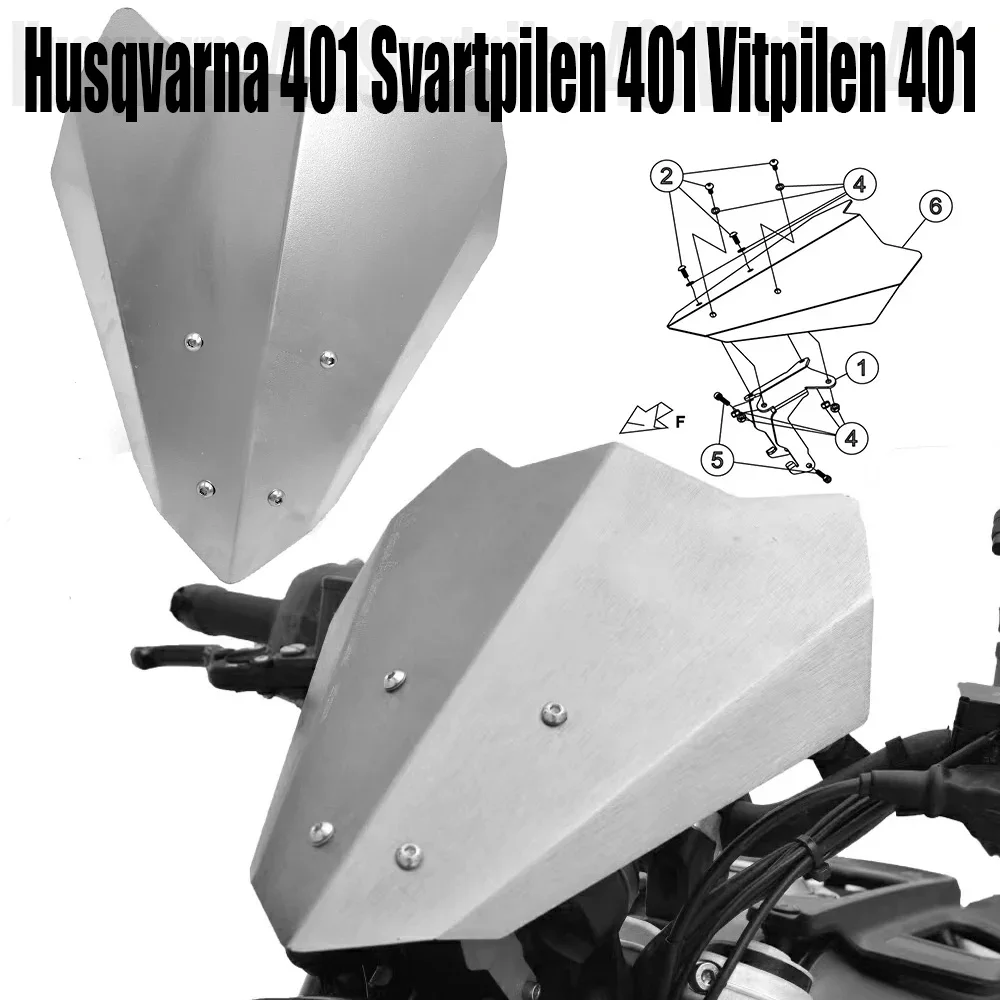 

Motorcycle Aluminum alloy WindShield Windscreen For Husqvarna 401 Svartpilen 401 Vitpilen 401 2020-2022 2021