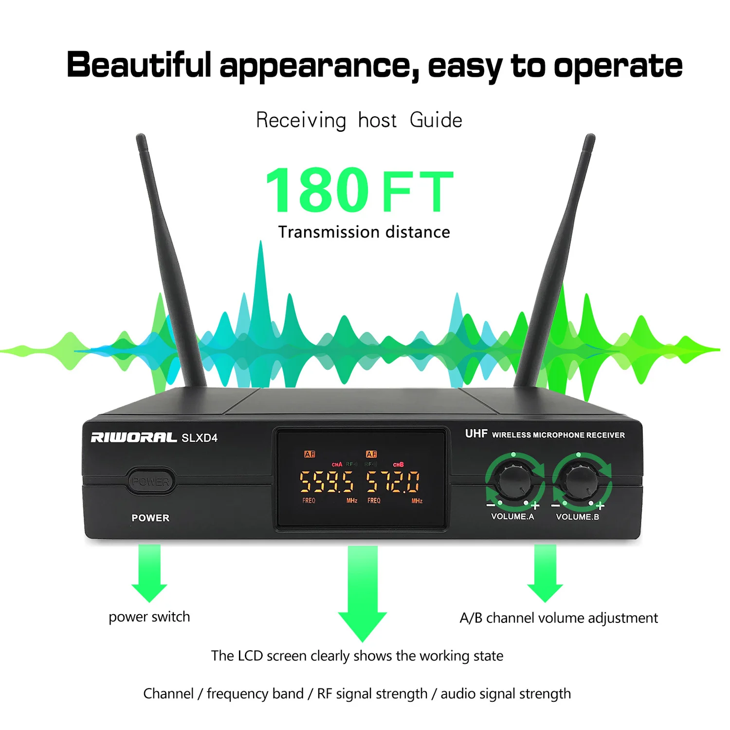 2026 SLXD4 أفضل ميكروفون قناتين لاسلكي عالي الجودة UHF ميكروفون لاسلكي احترافي لتسجيل الاستوديو #3