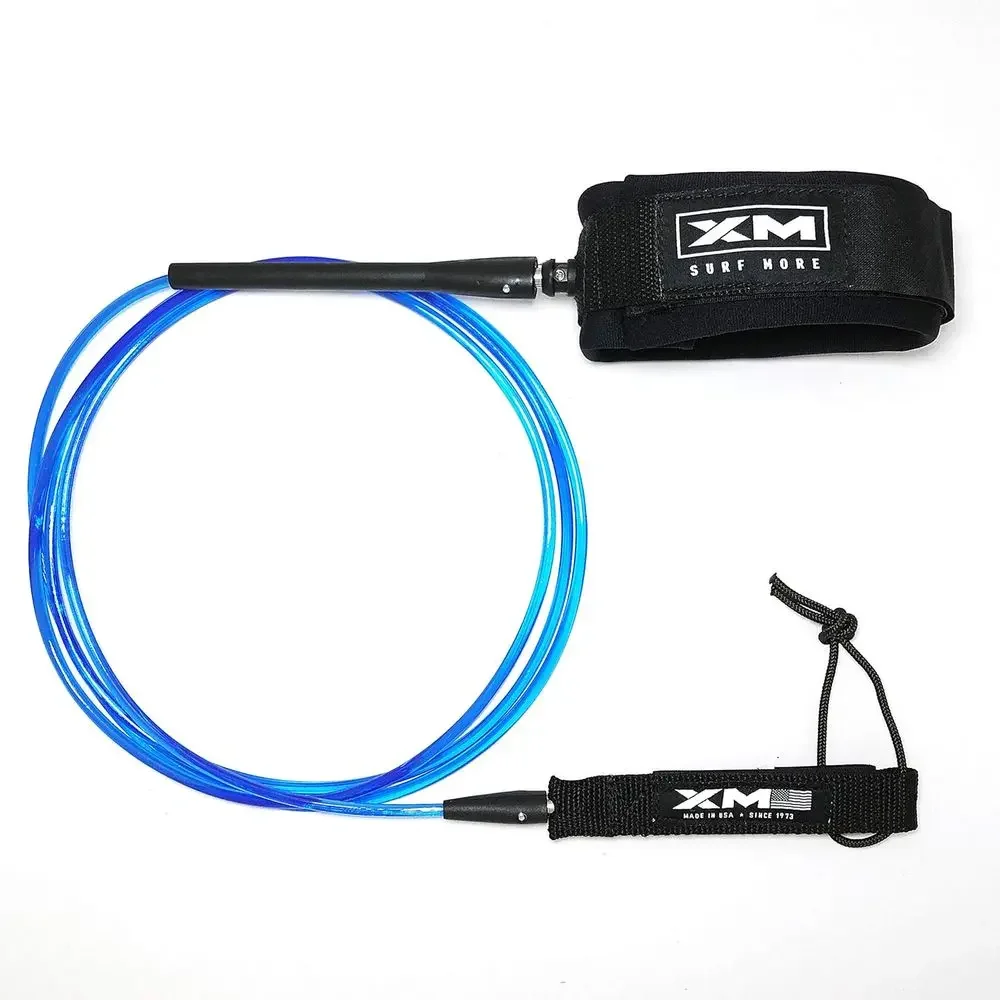 Universal Surfboard Leash for 8-12ft Boards, Thick Cord (0.270 in), Maneuverable, Key Keyhole, Durable Swivel, Detachable Railsa