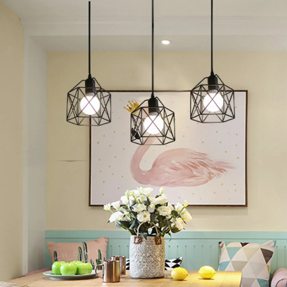 Nordic Creative Iron Single Head Chandelier Simple Modern Personality Living Bar Table Bedroom Dining Decoration Light Fixture