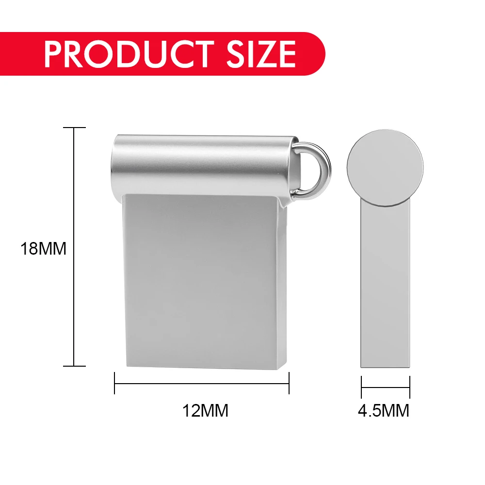 10個セット シルバー ミニ メタル USBフラッシュドライブ 4GB 8GB 16GB 32GB 小型 ペンドライブ メモリースティック 64GB 128GB ストレージデバイス Uディスク ギフト