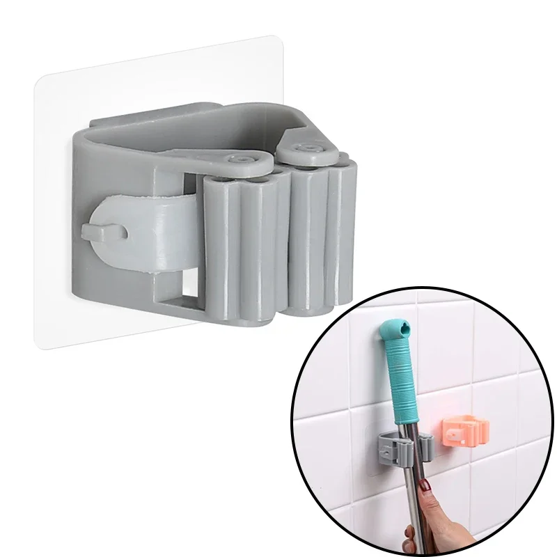 

Bathroom Adhesive Multi-Purpose Hook Wall Mounted Mop Organizer Holder RackBrush Broom Hanger Hook Kitchen Bathroom Strong Hooks