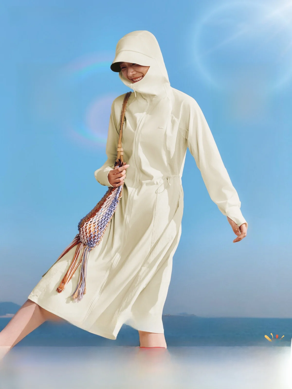 

Banana Le Ladies Cool Feeling Dr Spring Summer Breathable Heat Bloing UV Protection UPF50 Midi Length Sun Protection C...