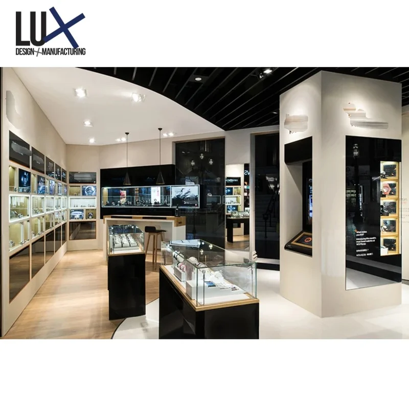 custom.Professional 3D Luxury Wrist Watch Store Design with Customized Interior Display Stand Retail Stores by