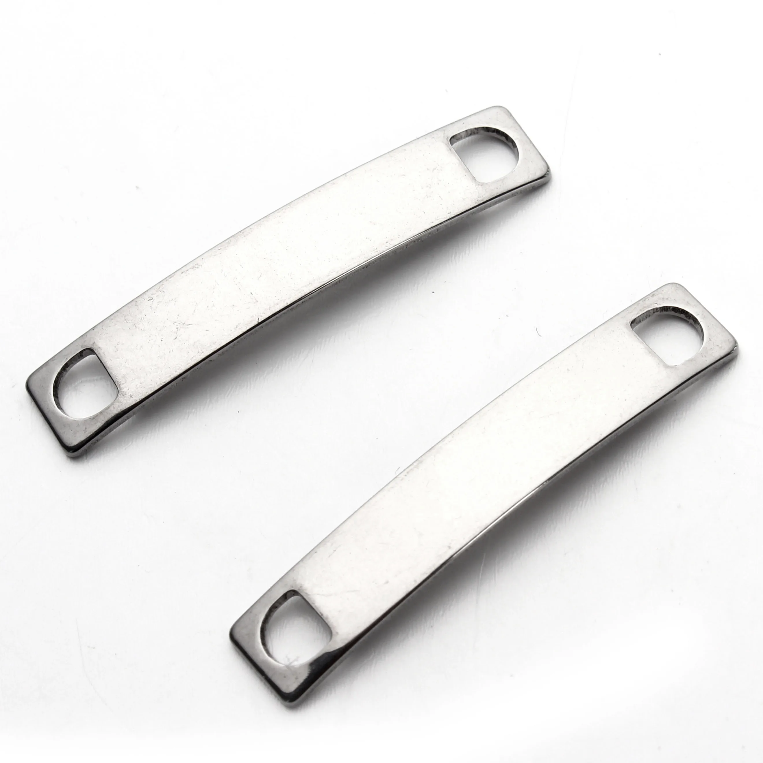 Vendita calda 38*7mm 20 pz/lotto Piastre D\'argento Stampaggio A Mano Tag Concisione Connettori Per I Braccialetti Collana Risultati Dei Gioielli
