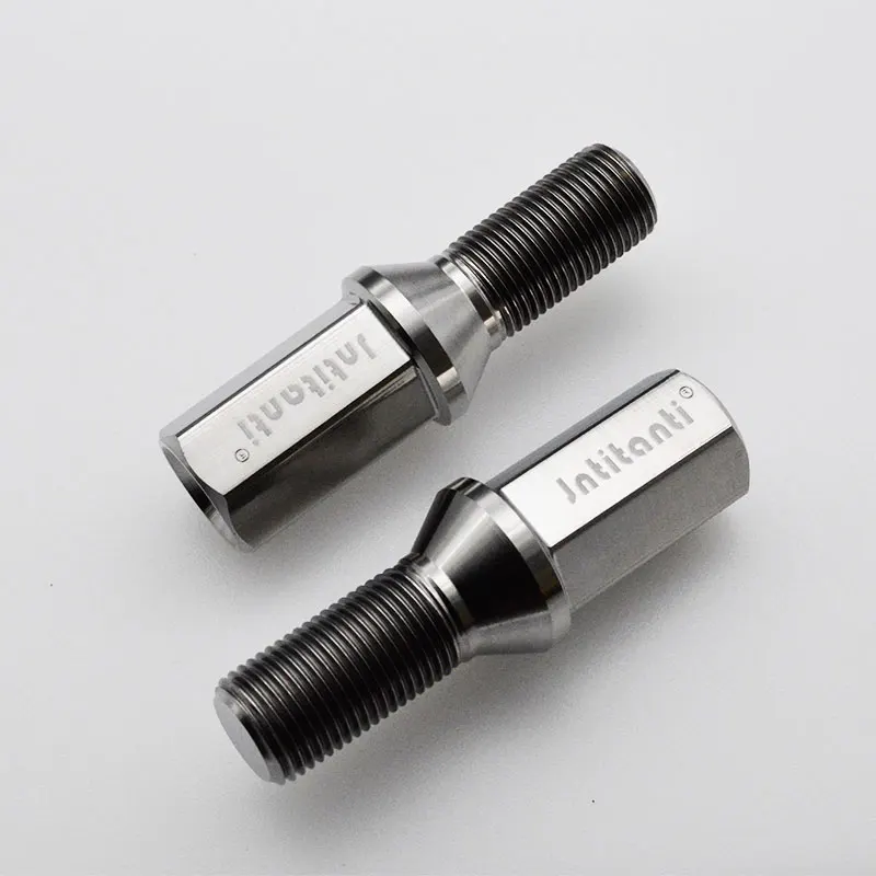 Jntitanti cone seat long head Gr.5 titanium hub bolt wheel bolt M14*1.25*28-45mm for BMW MINI Rolls-royces racing