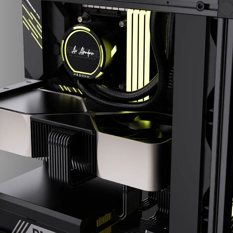 VEDDHA Beta V2.0 Luxury Edition - Open Frame ATX Case, Full Aluminum for Custom DIY Water Cooling & Industrial Aesthetics