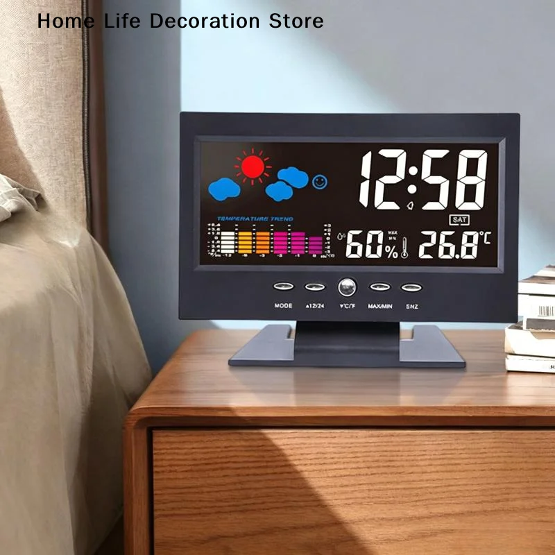 【TG】Multi-functional Weather Station Clock  Hygrometer Calendar Digital LCD Display Temperature And Humidity Meter