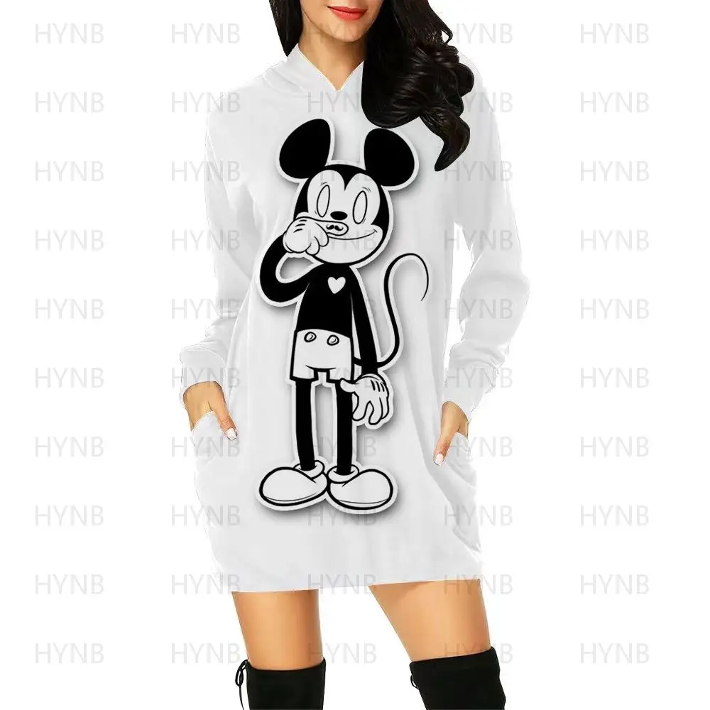 Mickey VÁY ĐẦM Cho Nữ 2022 Hoodie Hứa Mini Sang Trọng Người Phụ Nữ Buổi Tối Disney Nữ Đảng Của Chuột Minnie Y2k kawaii 5XL