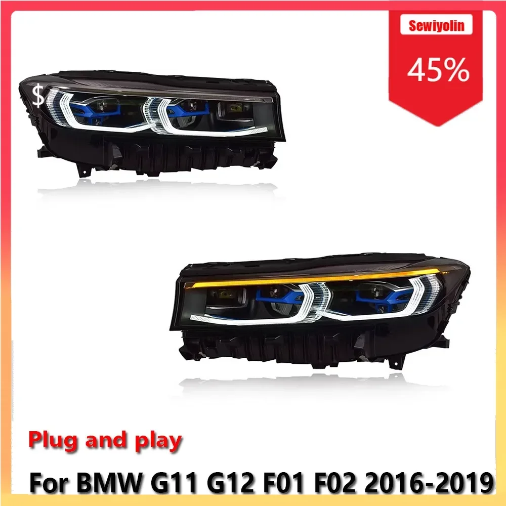 

Автомобильные светодиодные фары Accesorios Para Auto для BMW G11 G12 F01 F02 2016-2019 Противотуманные фары DRL Тормозные указатели поворота Plug And Play