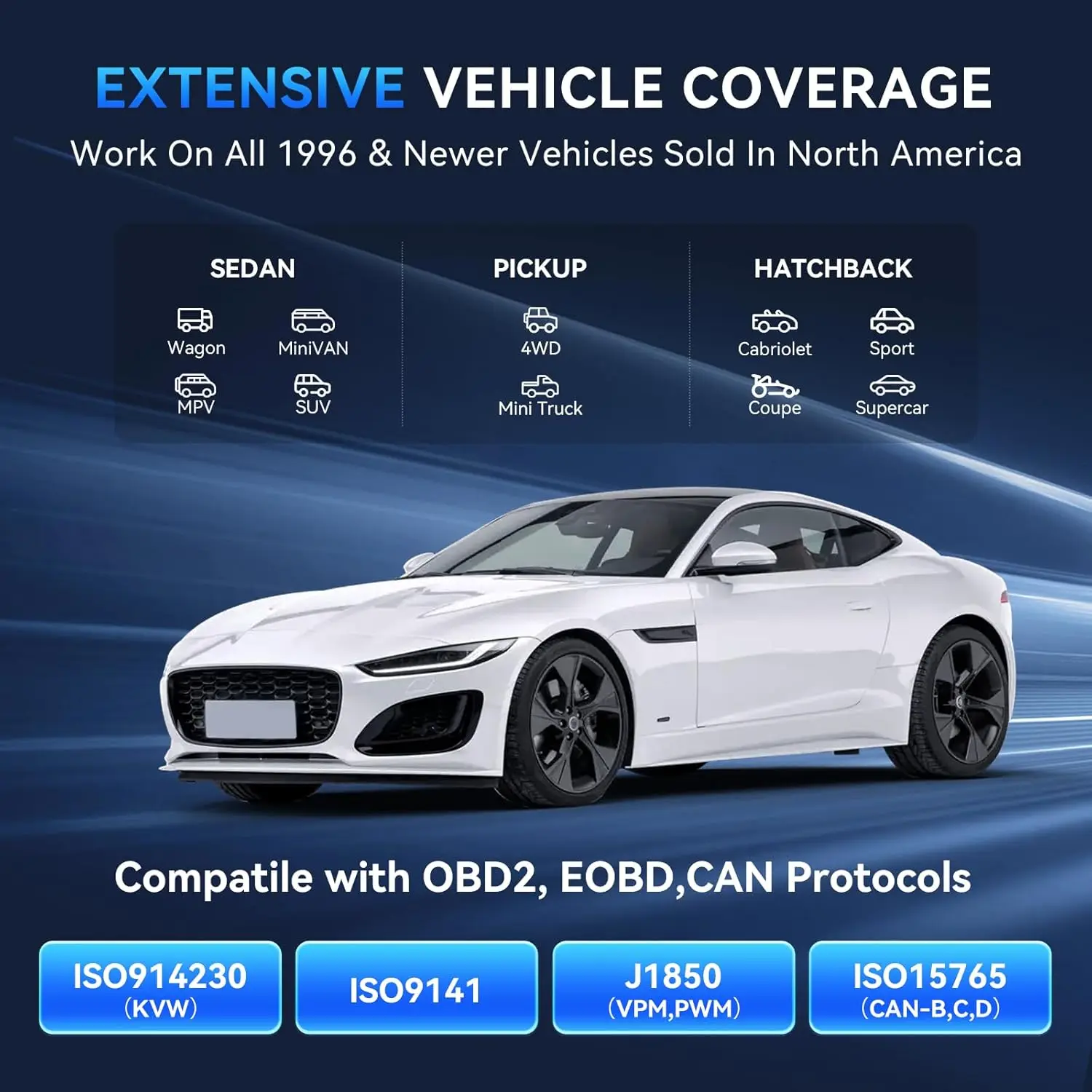 Thinkobd 500 OBD2 Scanner, Full OBD II CAN Diagnostic Tool, Read/Clear Codes, Live Data, 2.8' Display