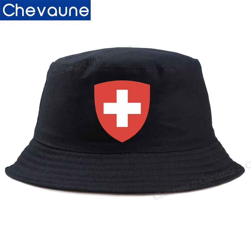 Personalized Flag Of Switzerland Bucket Hats Baseball Caps Men Women Sunhat Visor Hat Sports Fisherman Caps Unisex Dropshipping