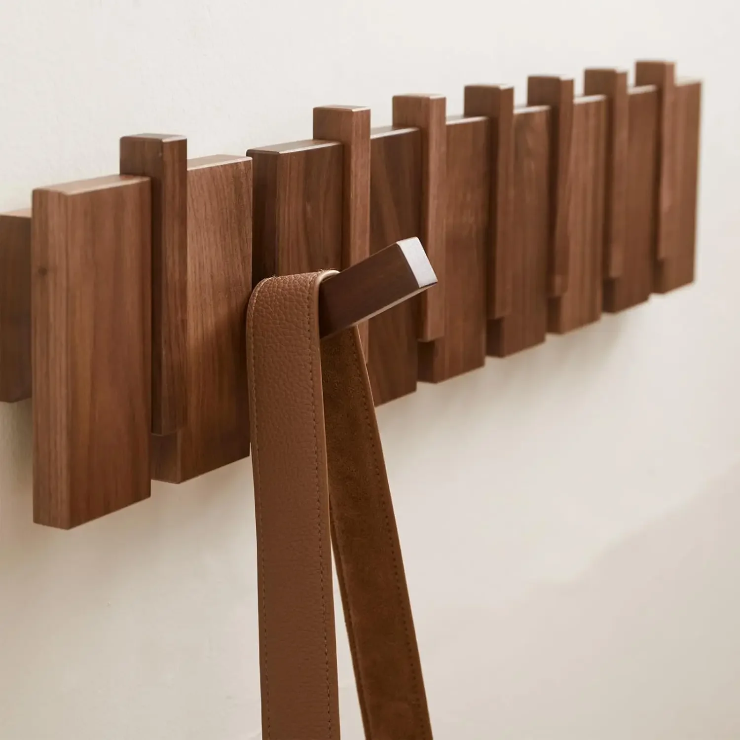Wood Coat Rack Wall Mount Wall Hanger Keys Hanger Beech Walnut Door Hook Hat Organizer Porch Entry Door Hanger HOME DECOR