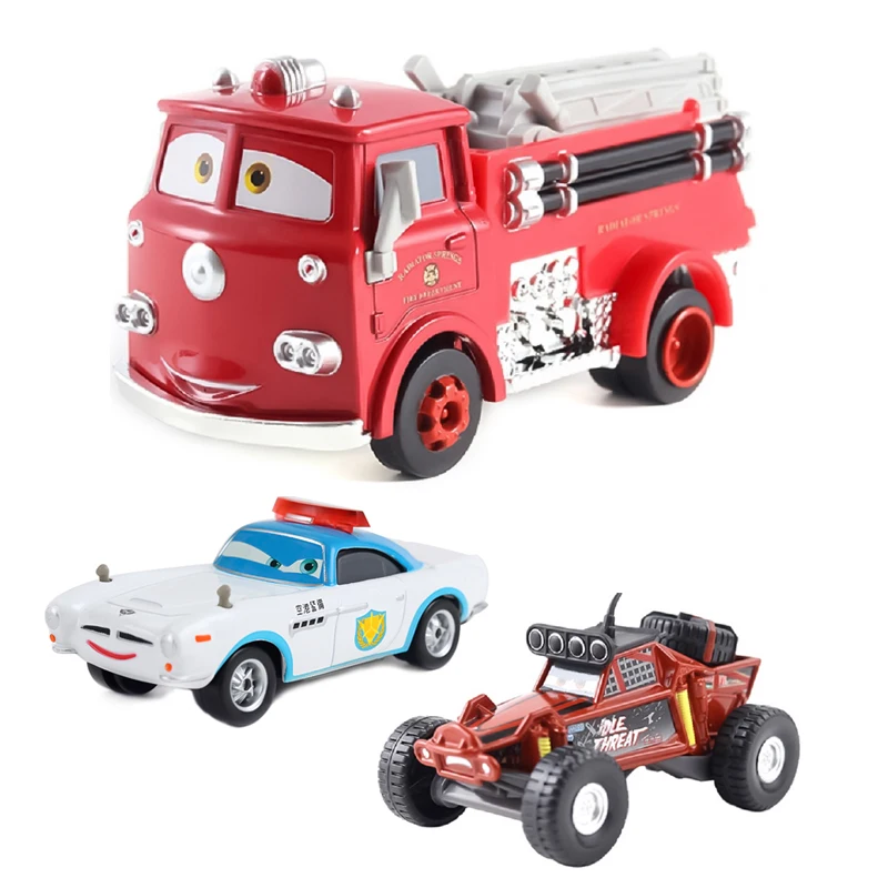 Pixar Cars 3 Model Car Toy White Police ATV Fire Engine Lightning McQueen Metal Alloy Diecast Car Model Children’s Toy Gifts