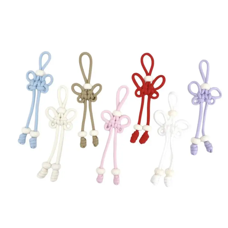 1 Stück modischer Taschenanhänger, handgefertigter Schmetterling, geflochtenes Seil, Schlüsselanhänger, Schmuck, DIY, bunter Handtaschenanhänger, Schlüsselhalter – Detail 5