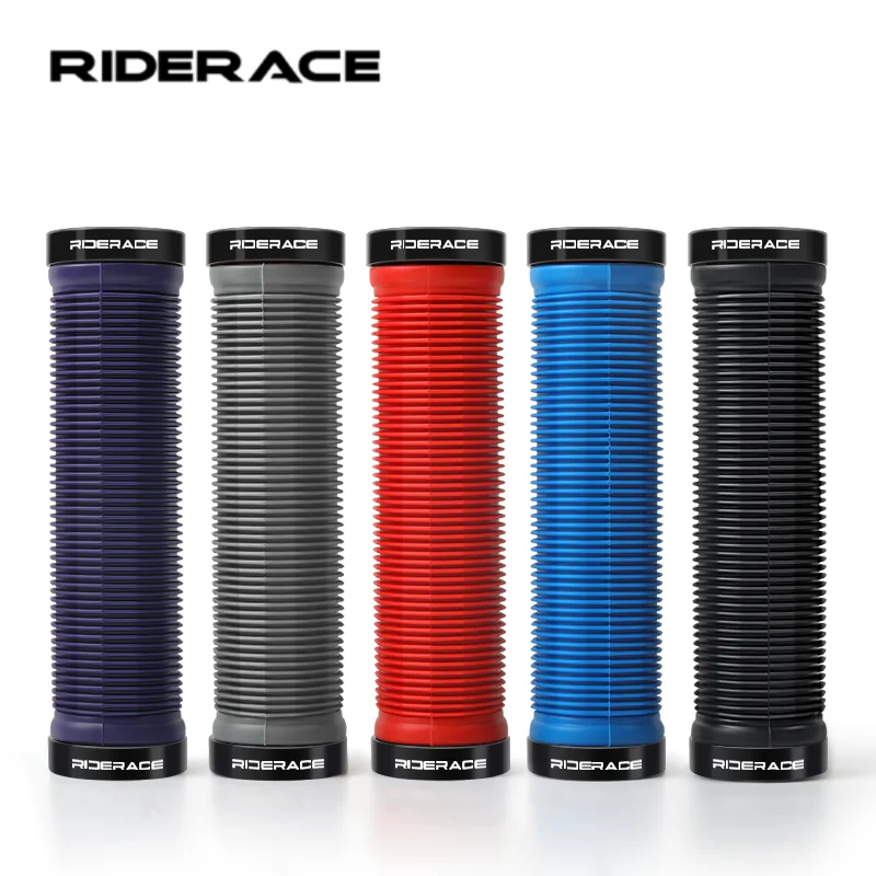 RIDERACE Fahrrad-Lenkergriffe MTB Fahrradlenker Rutschfeste Ergonomische Radgriffe Gummi Mountainbike Stoßdämpfende Lila Griffe