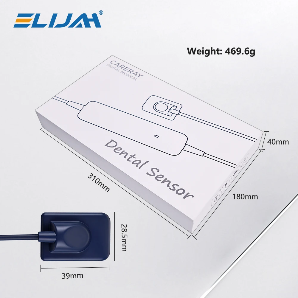 ELIJAH Dental Digital Sensor Ultra-thin Fast Transmission RVG X Ray Sensor IP68 Grade 3m Cable Imaging System Dentist Equipment