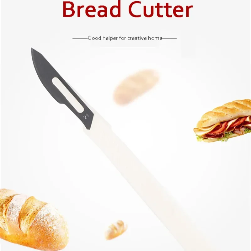 European Style Baguette Slicing Knife Curved Bread Cutting Tool with Carbon Steel Blade and Ergonomic PP Handle